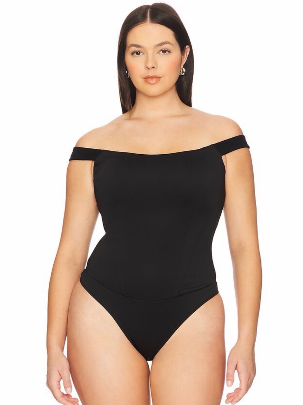 Good American Black One-Piece Bodysuit